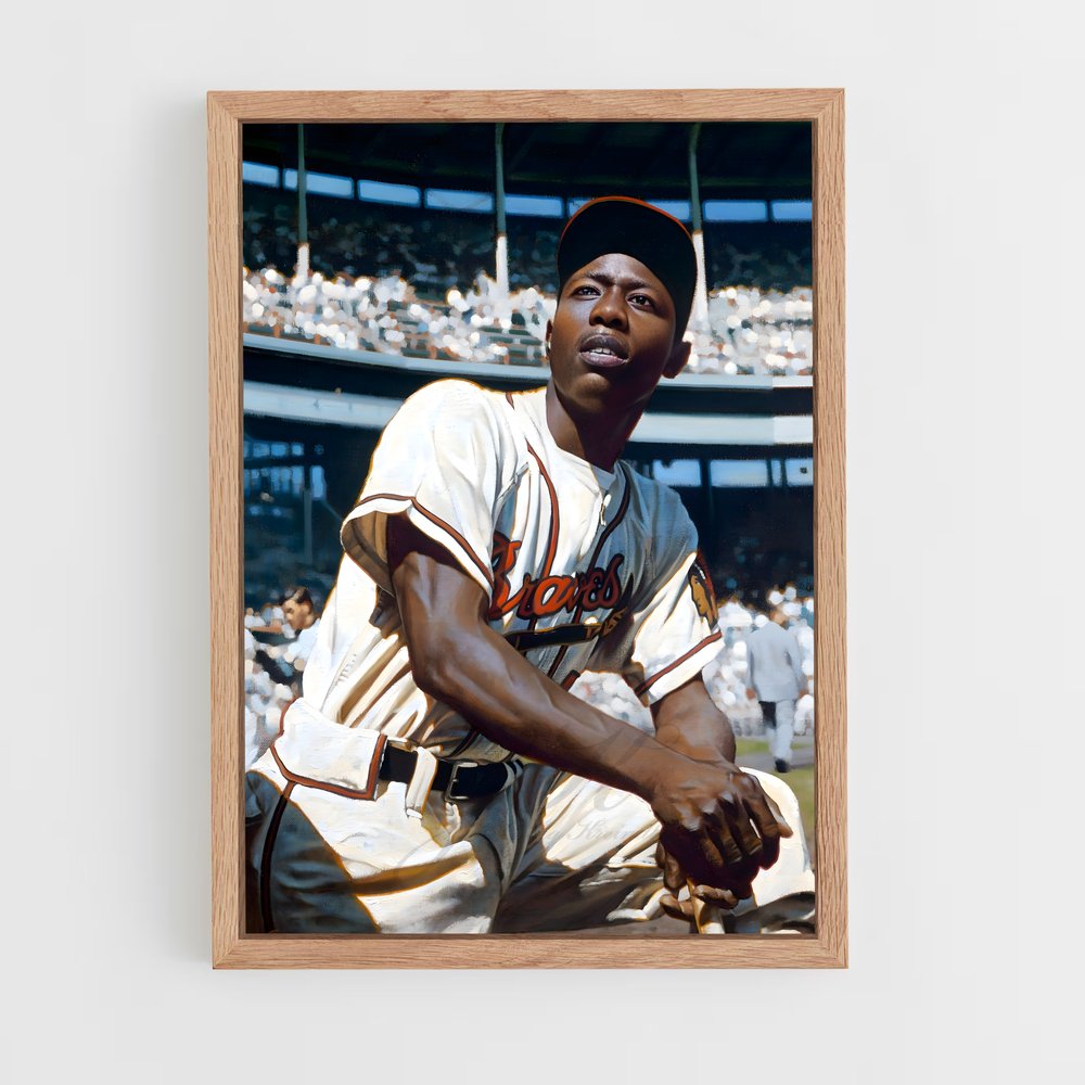 Poster Hank aaron batte – affiche Baseball (vue 4)